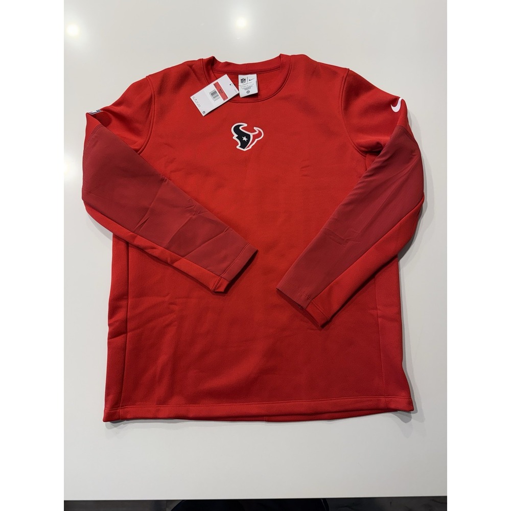 Nike Houston Texans Therma-Fit Sweatshirt Mens L Red NFL Football IF9716
